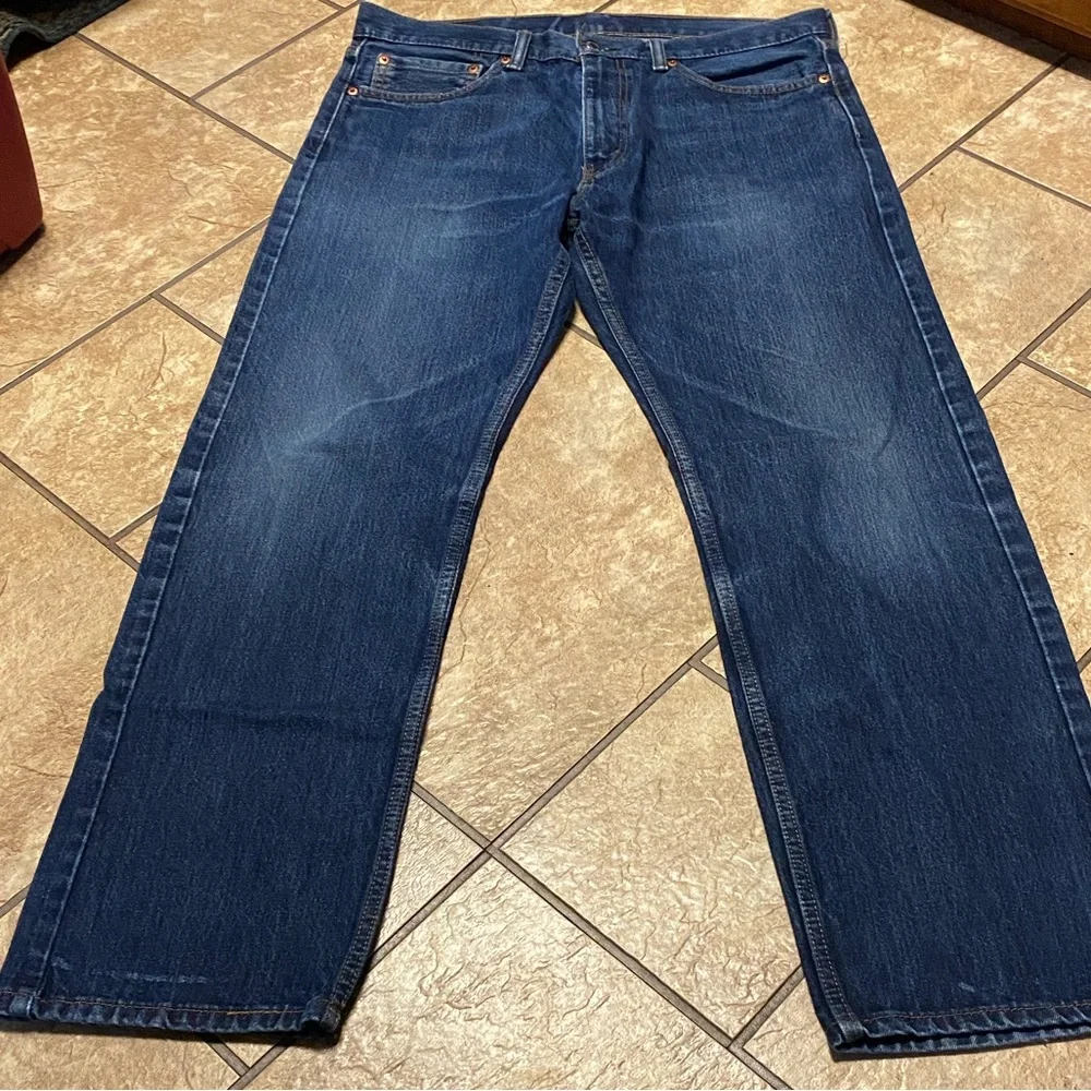 Levi's Dark Blue Straight Men's 36/30 Jeans with some fading Timeless Classic